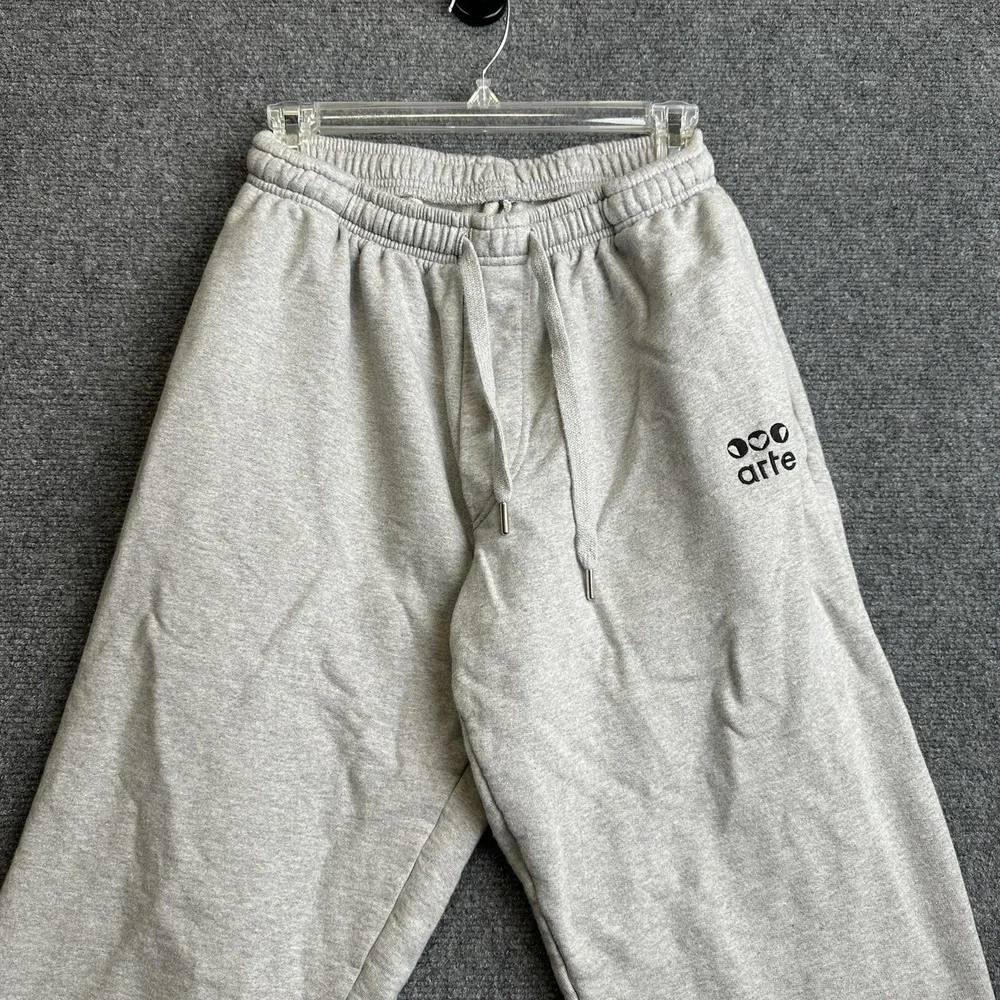 Arte Sweatpants Mens M Gray French Terry Relaxed Fit Elastic Waist Logo Pants